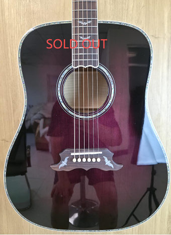 Bats in Flight Acoustic Guitar – Purple Gradient Finish